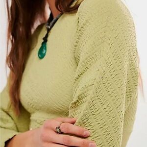 Free People Gabby Seamless Midi Dress in a dried aloe green color, size XS/S NWT